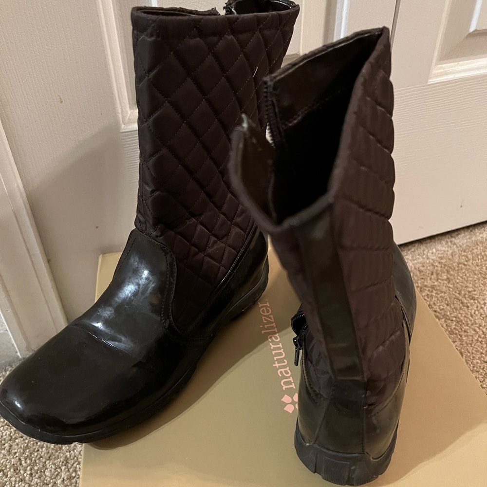 Brown Quilted Rain Boots